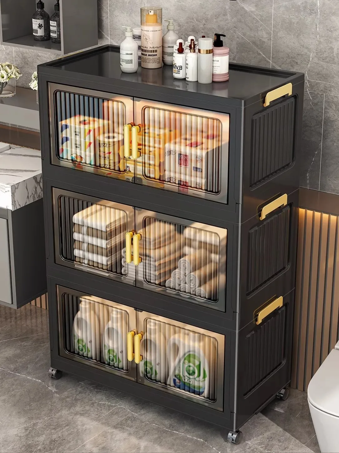 صندوق تخزين قابل للطي 72 لتر - 3 قطع