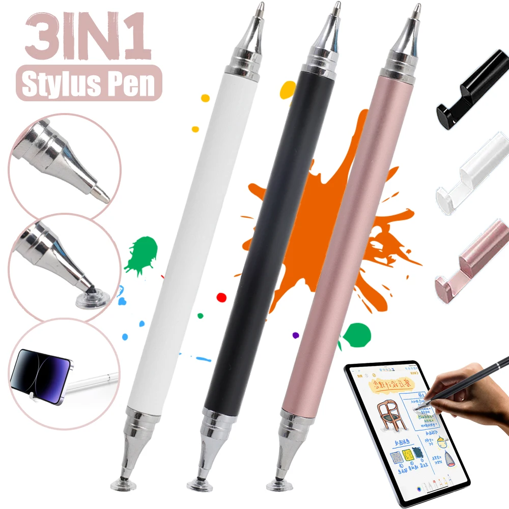 

3 In 1 Stylus Pen Touch Screen Tablet Pencil for Android IOS Universal Disc Stylus Pencil for Apple IPad IPhone Smartphone Stand