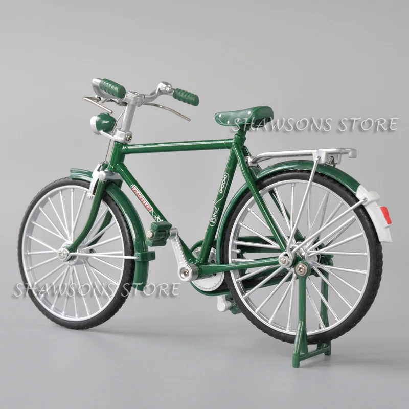 1:10 Scale Diecast Metal Model Retro Bicycle Toys Vintage Urban City Bike Men\'s Miniature Replica Collectible