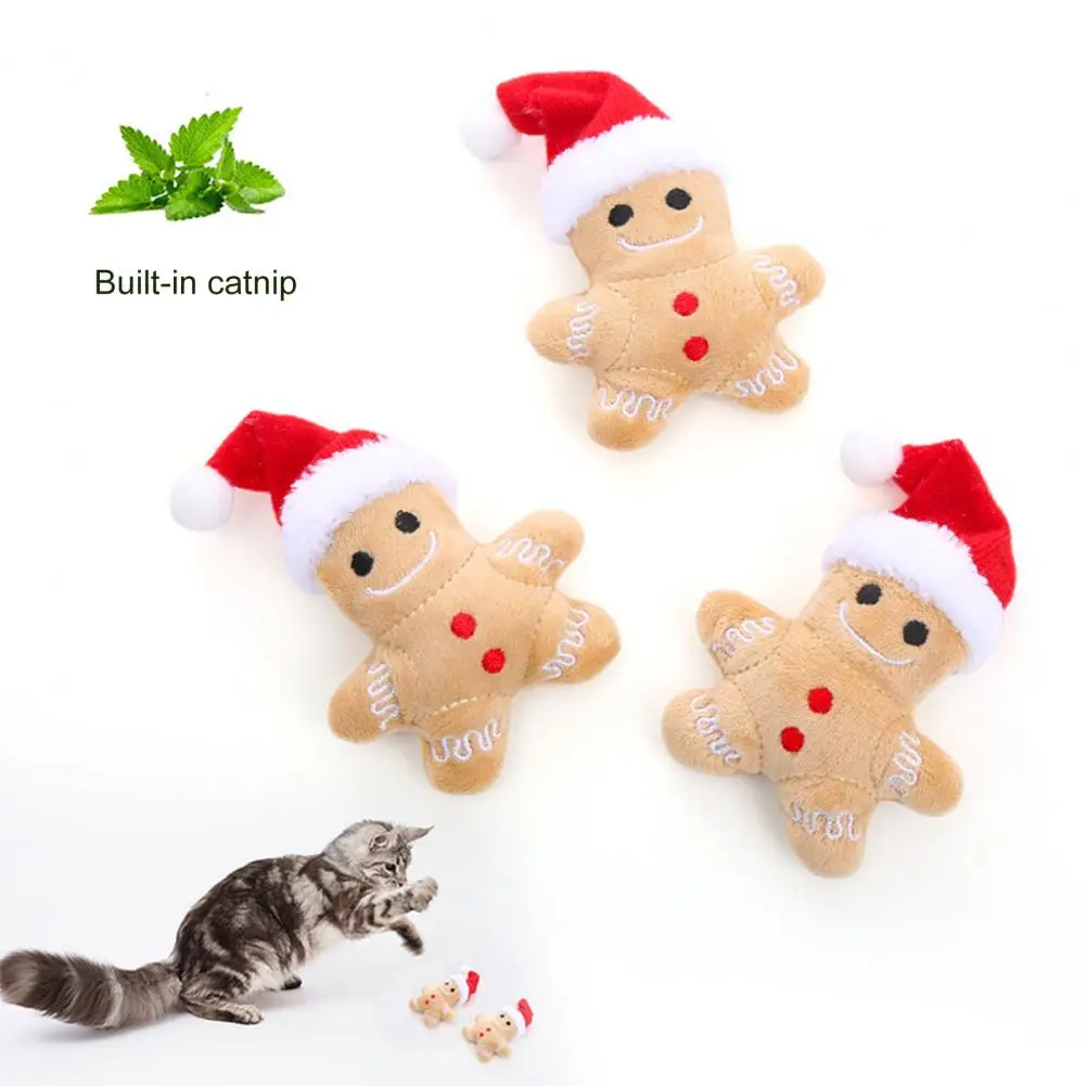 

Игрушка для кошек, игрушка для котят, Рождественская шапка, имбирь, человек, кошка, плюшевая игрушка