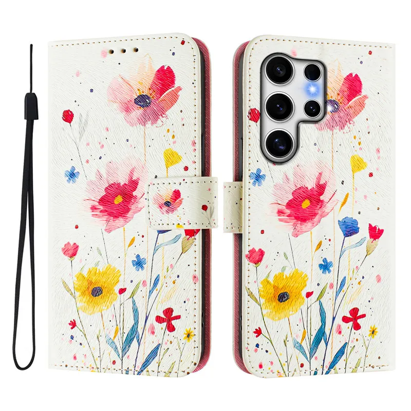 Luxury Floral Flip Leather Wallet Case