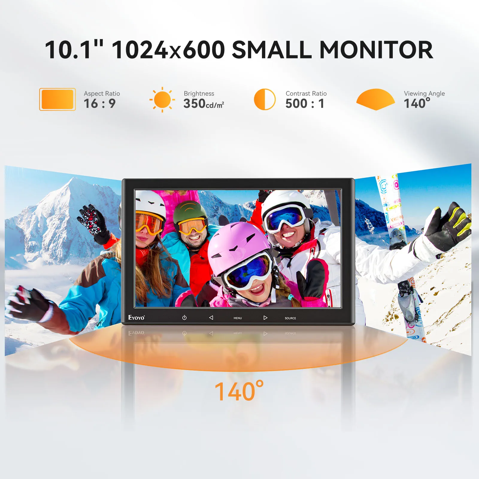 Eyoyo-monitor Hdmi com Botões Sensíveis ao Toque Alto-falante hd Controle Remoto Tela Ips dc 12v Alimentação Usb 10 1024x600 - Imagem 3