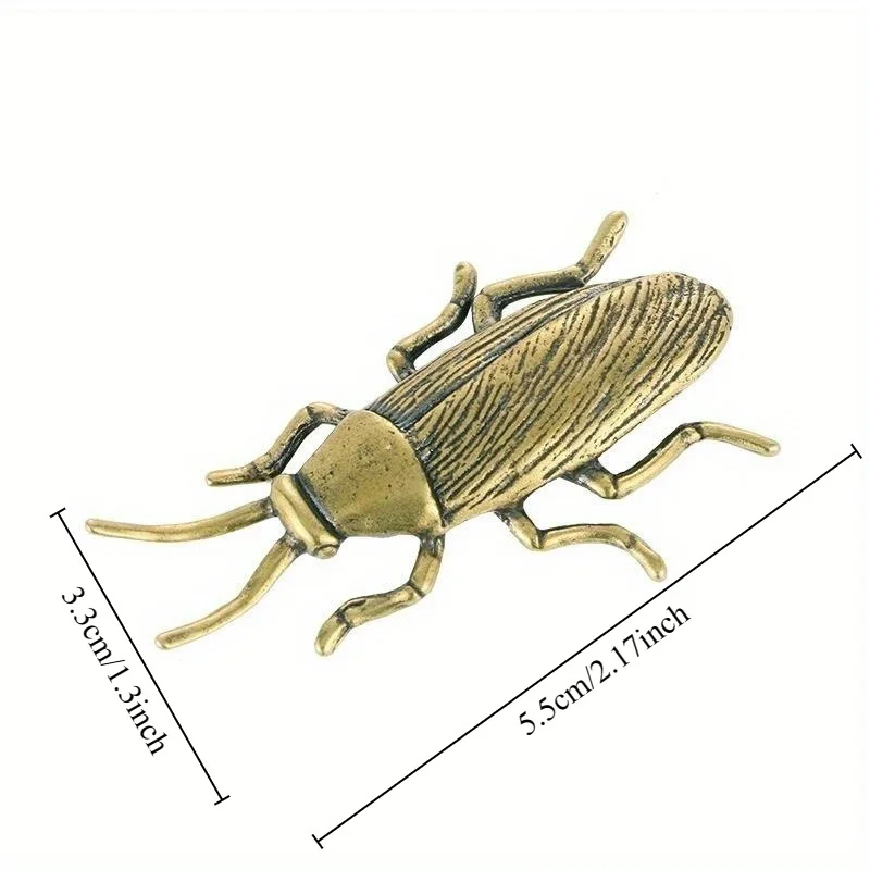 Brass Insect Cockroach Figurines Miniatures Solid Tea Pet Funny Crafts Collection Desktop Small Ornaments Figurine Decor Crafts