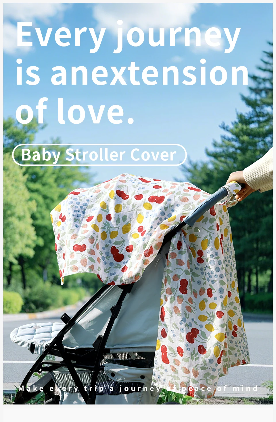 Description Picture 2 of itemKangobaby #My Soft Life# Baby Muslin Cotton Blanket Car Seat Cover Breathable Sunshade Cradle Newborn Stroller Accessory