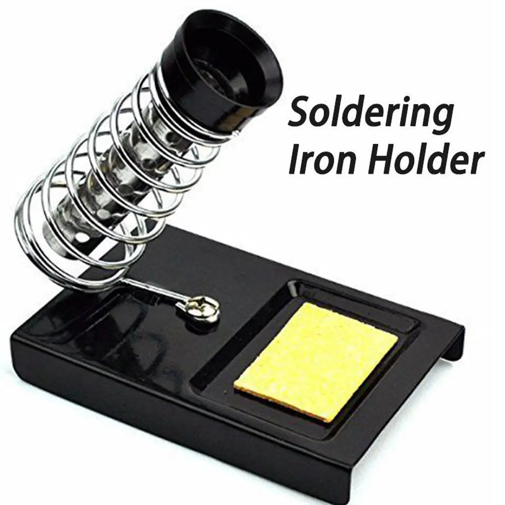 

DIY Use Soldering Iron Stand Solder Holder Welding Station Metal Base with Soldering Tip Cleaning Sponge Welding Accessories