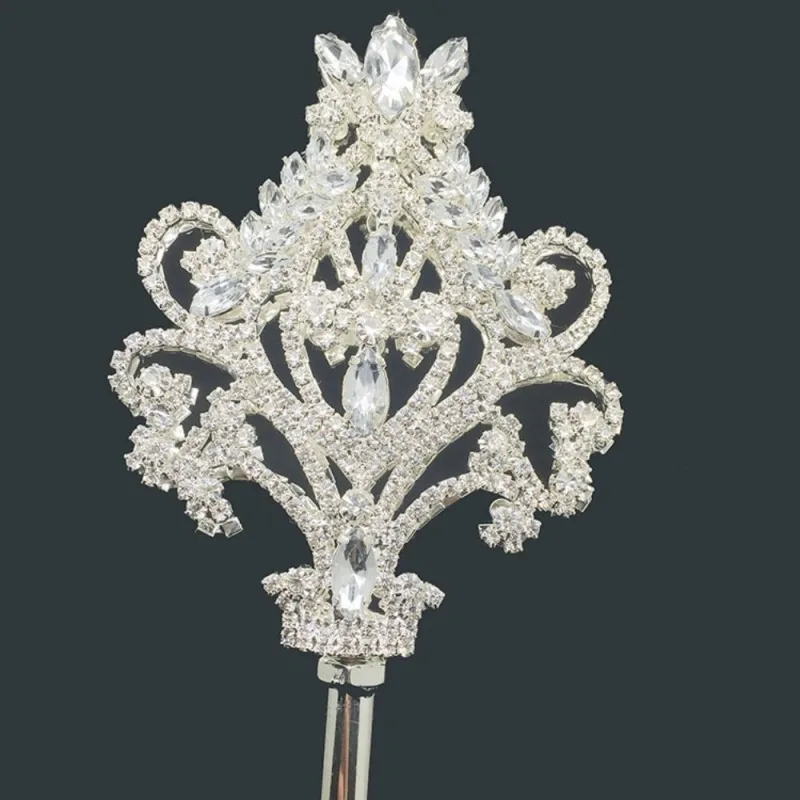 

New Beauty Cetro Props Leaves Diamond Scepter Metal Walking Role Play Fairy Stick Jewelry Princess for Women