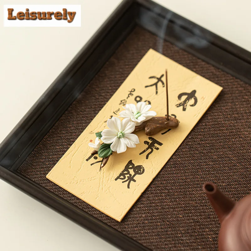 Apple Flower Fragrance Plug In Home Creative Ceramic Thread Sandalwood Incense Burner Living Room Tea Table Teahouse Ornament