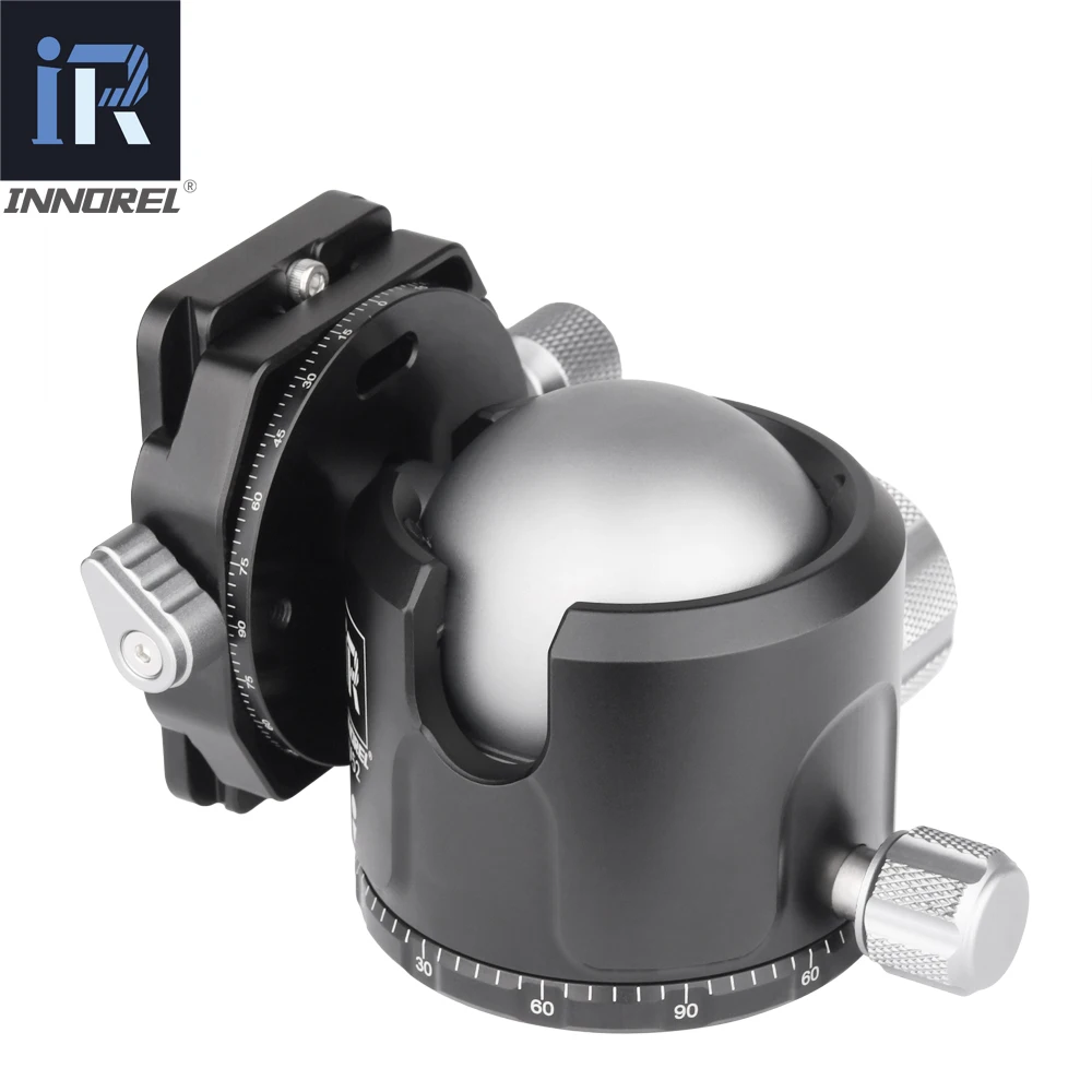 Tripod Ball Head Camera Panoramic Head Quick Release Connector Mount INNOREL V52/44/36 Tripod Head Low Gravity Center Double Panoramic Ball Head Quick Release Plate for Digital DSLR Camera