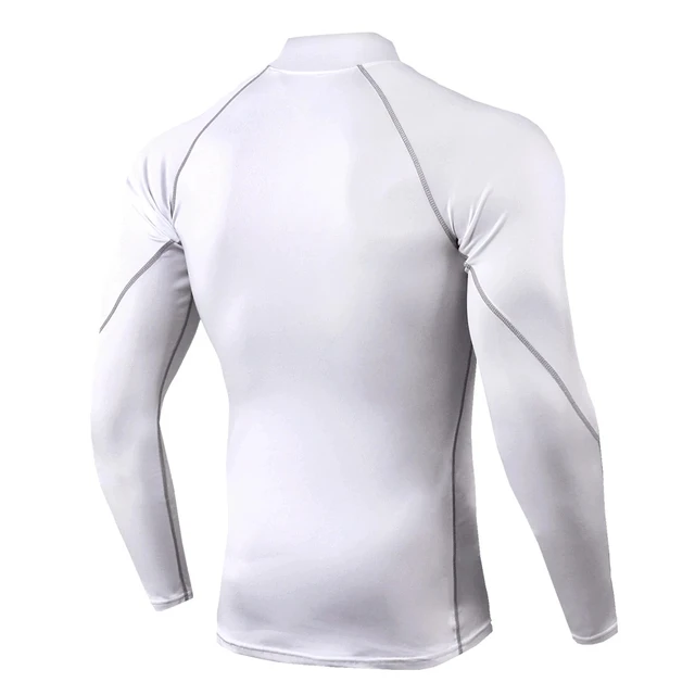 Men bodybuilding sport t shirt quick dry running shirt long sleeve compression top gym t shirt