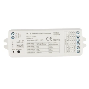 Регулятор яркости Tuya 5 в 1, регулятор яркости CCT RGB RGBW RGBWW RGBCCT Strip Smart Life Wifi 2, 4G RF, пульт дистанционного управления 12-24 В WT5