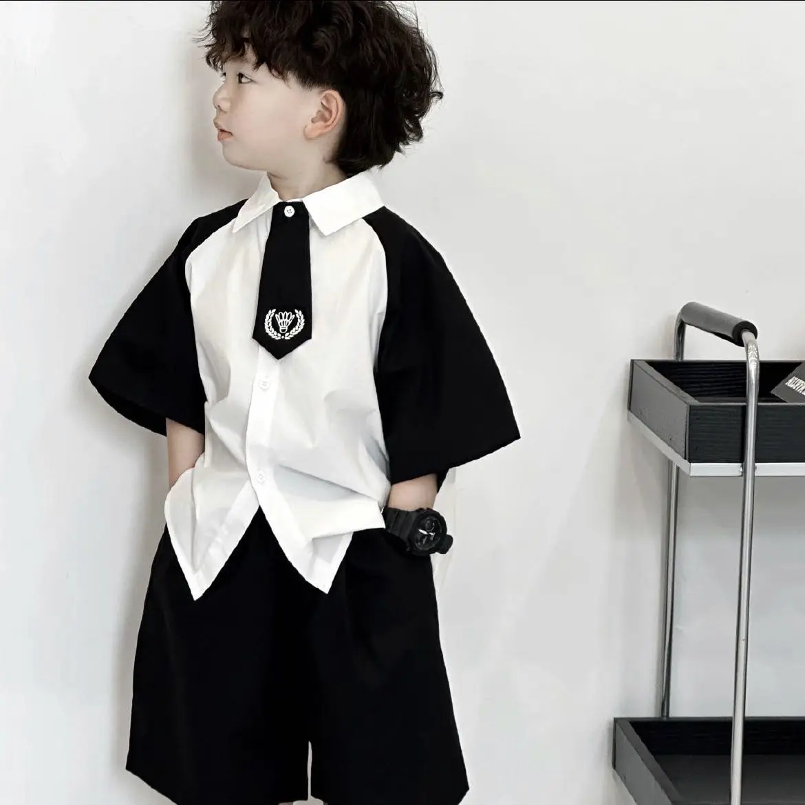 مجموعة ملابس صيفية للأطفال ، قميص للأولاد ، شورت أ...