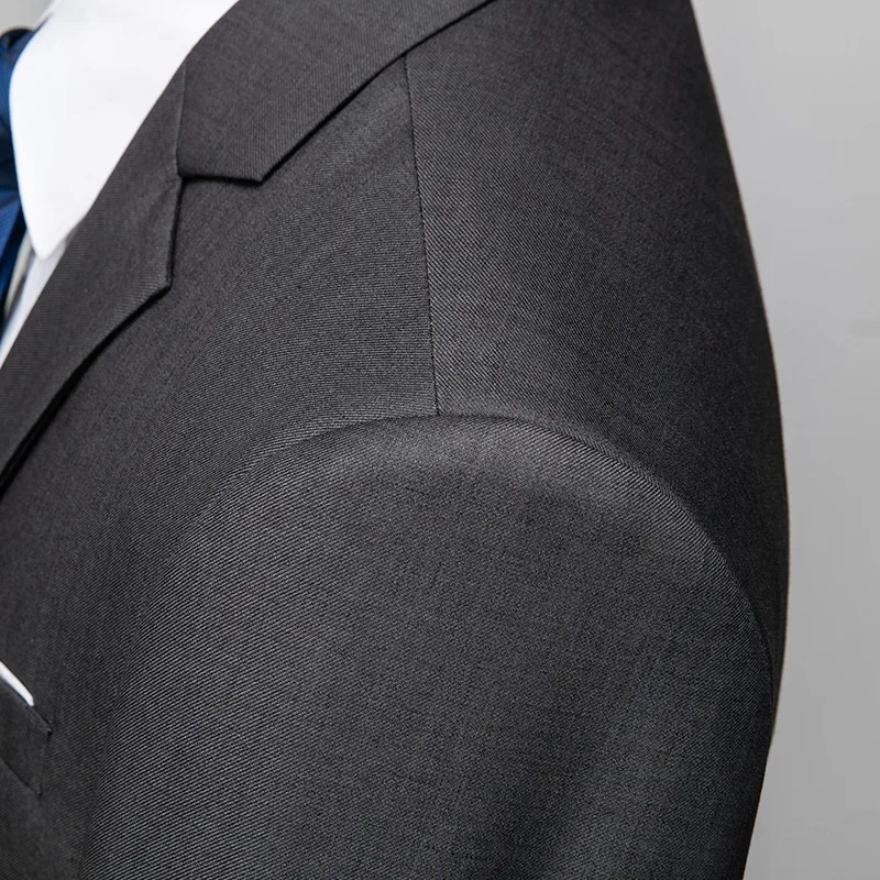 Genuine Men's Gray Business Casual Suit,Two-Piece/Three-piece Suit for Formal Occasions,Premium Quality Black Suits ,Sizes M-6XL