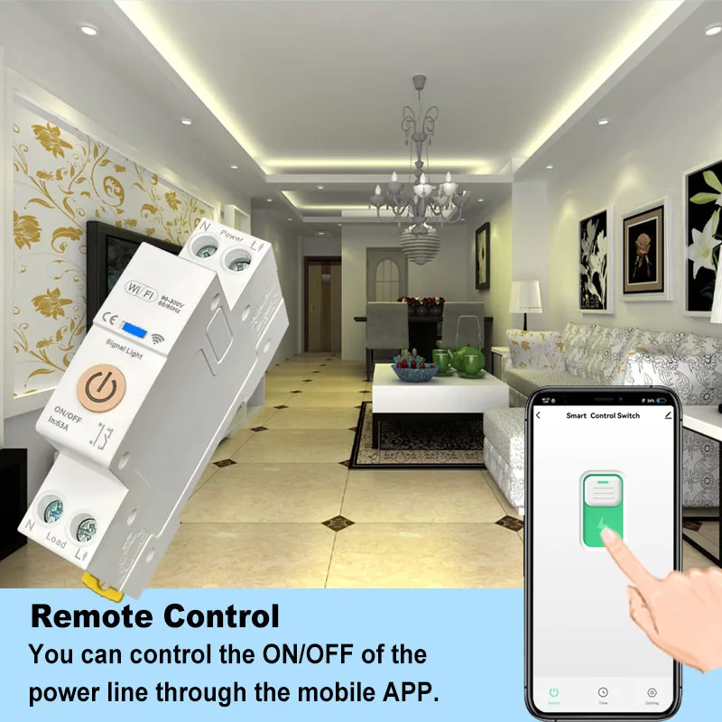 Tuya Smart Life WiFi Circuit Breaker Switch 63A 1P+N with Timer Remote Control O