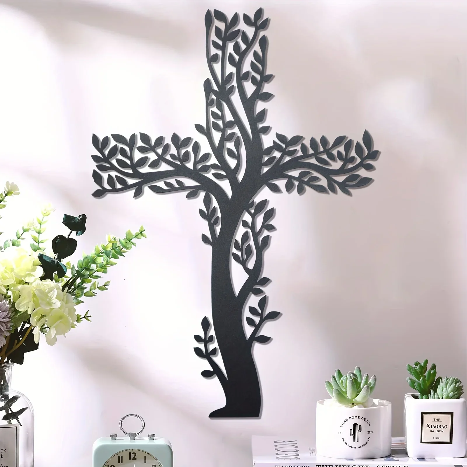 

metal iron 1pc Cross Wall Hanging Decor Cross Home Decor for Living Room, Kitchen and Home Decoration Metal Wall Mounted Decor