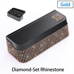 Compact Black 4 - Slot Coin Dispenser Organizer with Spring Mechanism (Gold)