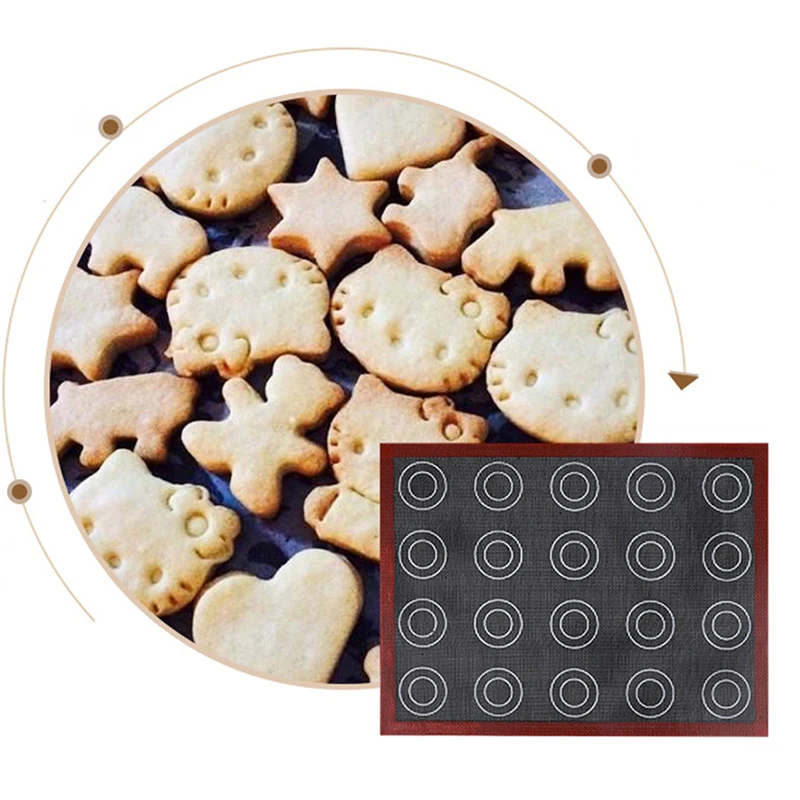 40x30 Perforated Double-sided Silicone Baking Mat Heat-resistant And Non Stick Elair Macaron Pastry Mat Kitchen Tool
