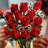 968PC Romantic Rose Flower Bouquet Building Blocks Creative Home Desk Plant Decoration Assemble Bricks Toys For Gifts Girls Lady 1