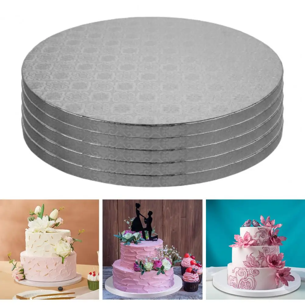 10 Inches Cake Board 8 Inches Cake Board Premium Greaseproof Boards Set of 5 8/10/12-inch White Round Paper for Non-stick