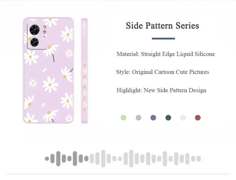Edge40 elegante Gänseblümchen Silikon Handy hülle für Motorola Moto Edge 40 40neo edgeplus 30 20 e20 e13 e7 e7plus e32 e22 e22i e6s Abdeckung – Detail 2