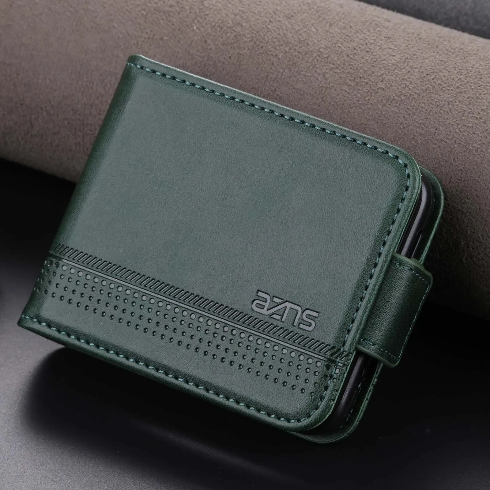 Leather Wallet Phone Case with Card Holder & Kickstand - Shockproof Back Cover