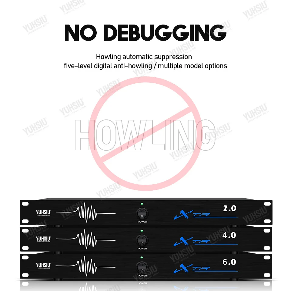 Professional Feedback Destroyer 2 in 2 Out Performance Stage Conference Automatic Anti-Howling KTV Microphone Frequency Shifter
