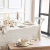 French Cream Style Household Tablecloths, Wedding Parties, Holiday Kitchen Tablecloths, Soft Pleated Texture Beige Tablecloths 5