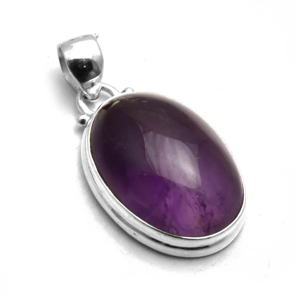 

Genuine Amethyst Pendant 925 Sterling Silver, 35 mm, AP8928