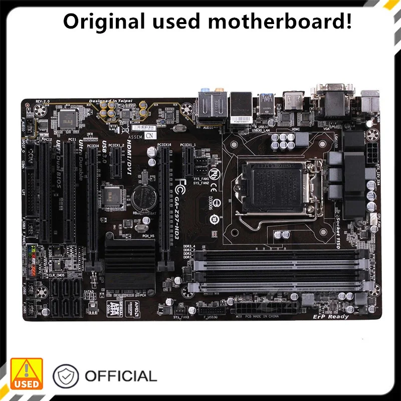 

Оригинальная б/у материнская плата Z97 LGA 1150 для Core i7 i5 i3 DDR3 SATA3 USB3.0