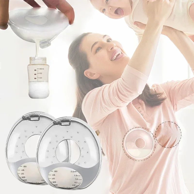Silicone Mother's Milk Collector With Scale Wearable Anti Spill Breast Pads Nipple Pain Protector Maternity Breastfeeding breast pads breast milk collector milk pads silicone nipple protectors