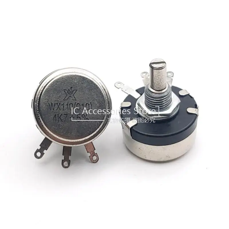 

5PCS WX110 4.7K 4K7 1W Single Turn Wire Wound Potentiometer WX010 Series 6MM Round Shaft