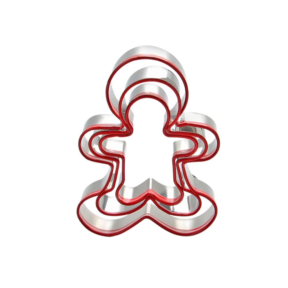 Set(3pcs) Creative Stainless Steel Gingerbread Man Christmas Biscuit Mold Fruit Cutting Mold Kitchen Baking Tool cookie cutter baking mold cookie mould baking decorating tools