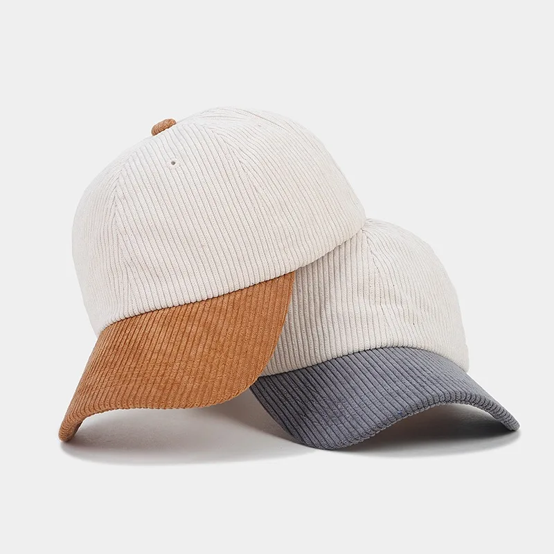 Corduroy matching color baseball cap men's and women's outdoor casual sun protection cap 3