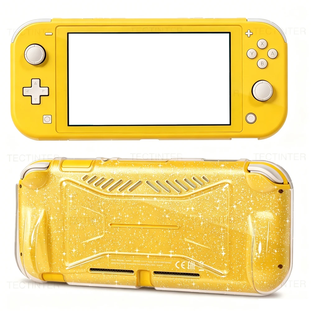 Glitter TPU Protective Case for Nintendo Switch Lite - Transparent Crystal Skin Cover