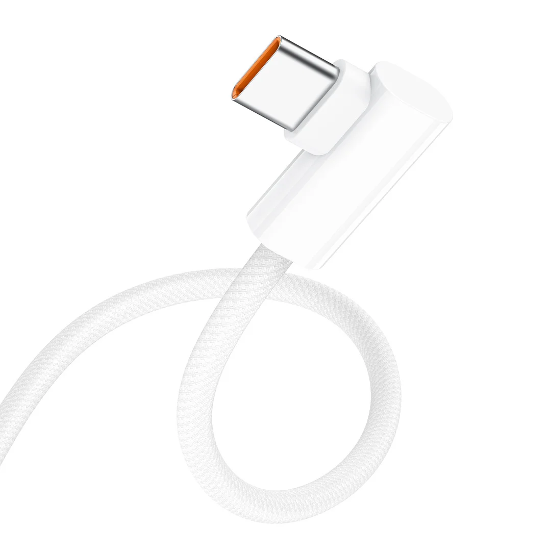 90도 벤딩 타입C 데이터 케이블, 브레이디드 PD 60W C-C /USB to 타입C 범용 충전 케이블, 손을 막지 않고 게임을 즐길 수 있음