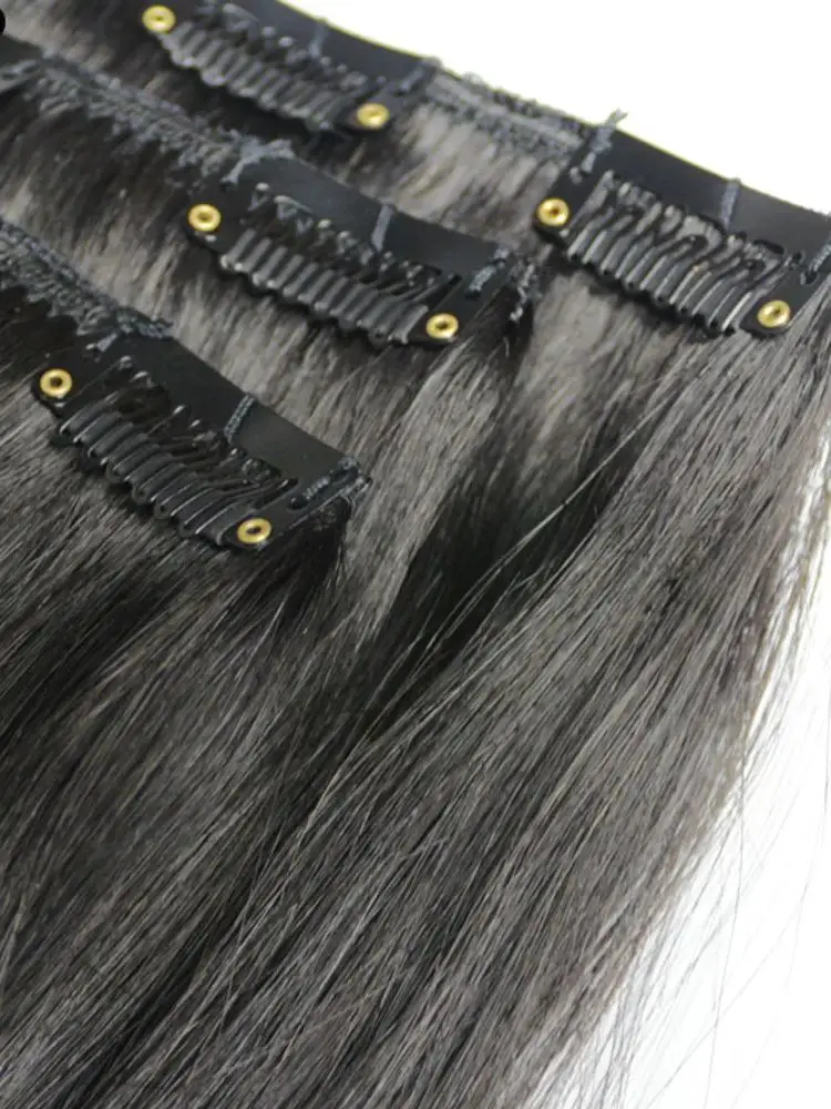 ZZHAIR Human Remy Hair Extensions 16"-26" 3pcs Set 70g-100g 1x20cm 2x15cm Clips-in Three Pieces Natural Straight