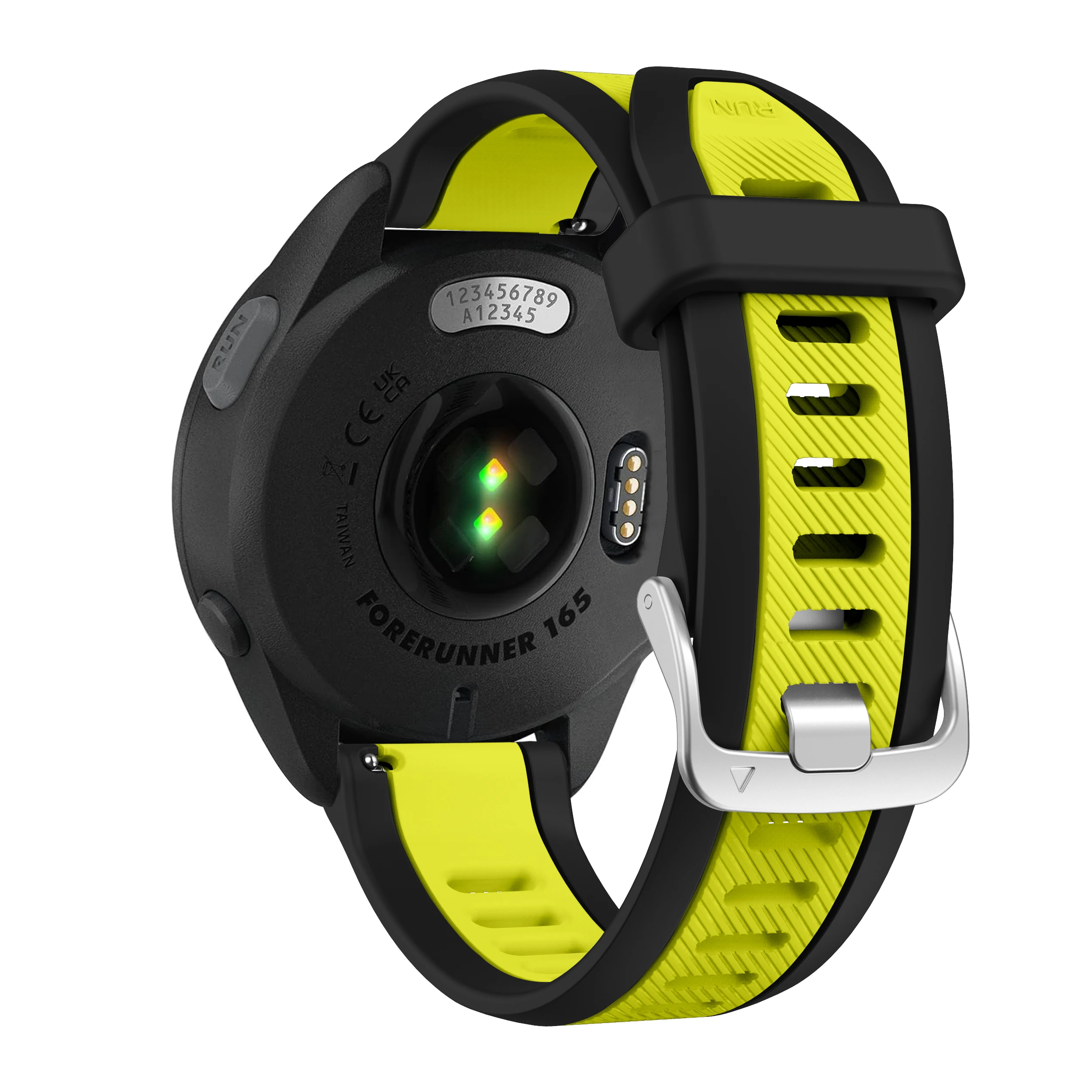 Sporty Two-Tone Quick Release Silicone Watch Strap, 20mm