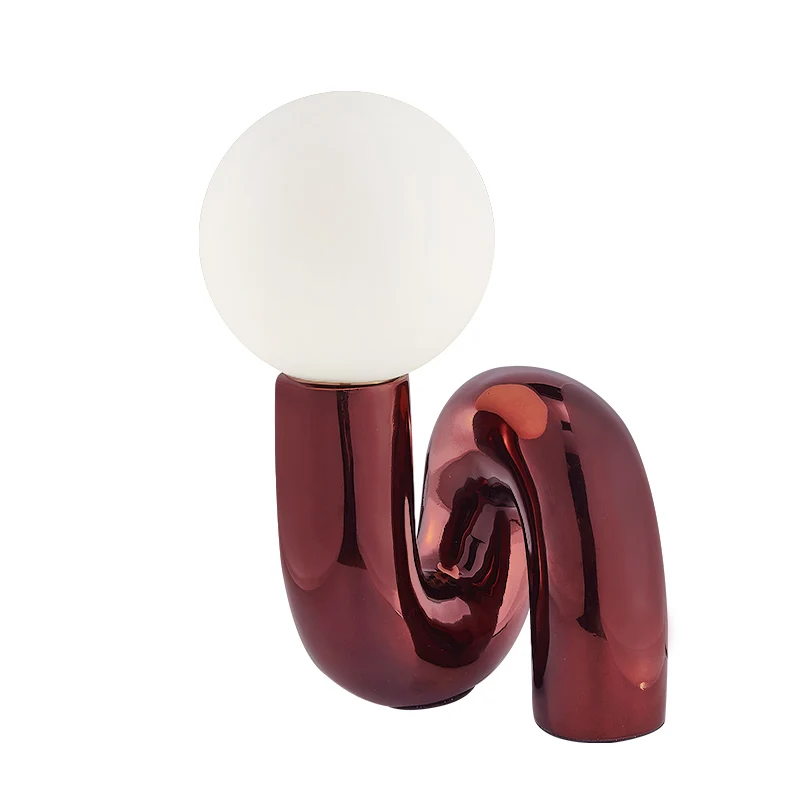 

Modern Creative Led Table Lamp Lighting Fixtures Nordic Designer Shaped Glass Table Light Study Bedroom Desk Lamp Deco Luminaire
