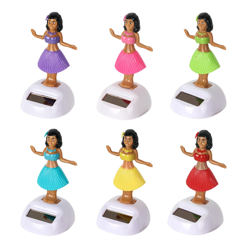 Solar Power Automatic Swing Doll Creative Ornaments Cactus Ornaments Doll Figurines Miniature Car Car Home Decors Baby Toys Gift