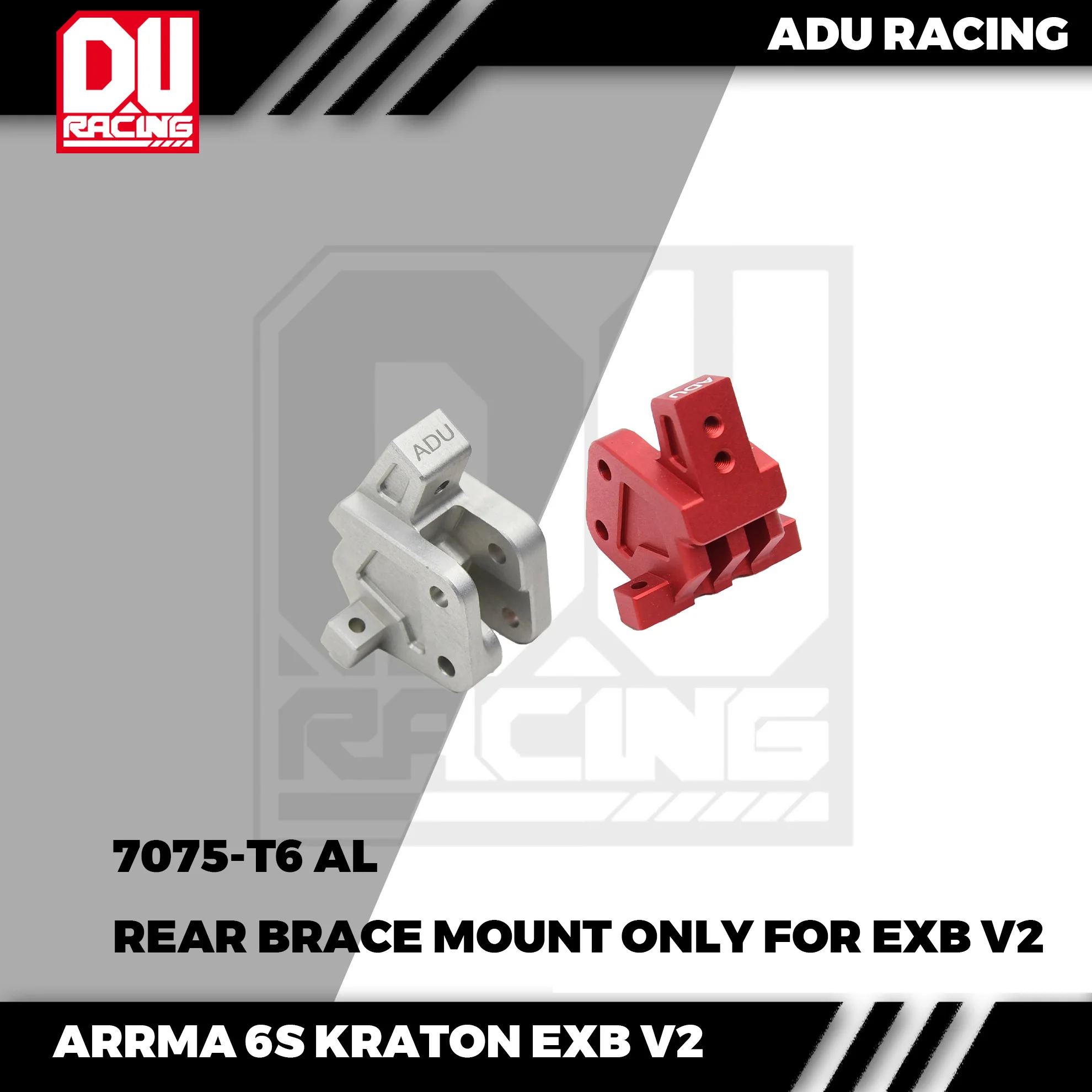 Rc Car Parts ADU Racing CENTER BRACE MOUNT REAR CNC 7075 T6 ALUMINUM FOR ARRMA 6S kraton exb v2