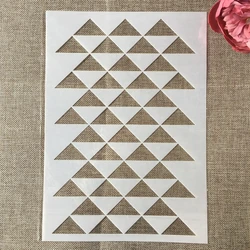 A4 29*21cm Triangle Geometry Texture DIY Layering Stencils Painting Scrapbook Coloring Embossing Album Decorative Card Template