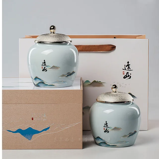 Tájkép Virágtea Kannák Cukorkabab Kávébabot Lezárt Arany Borítással. - Image 3