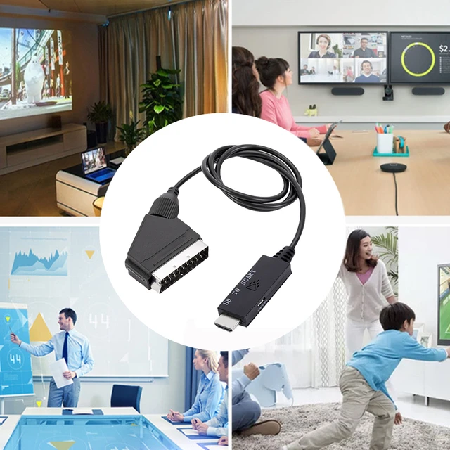 Câble adaptateur à faible consommation d'énergie avec câble d'alimentation  USB, compatible HDMI, convertisseur péritel, Plug and Play - AliExpress