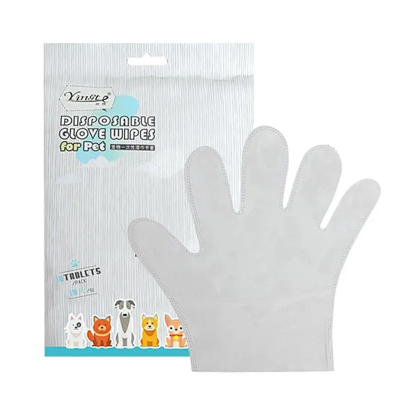 new 10pcs Pet Disposable Gloves Dog Bath Cleaning Wipes Mild Deodorizing Full Body Special Cleaning Gloves Cat Grooming Supplies