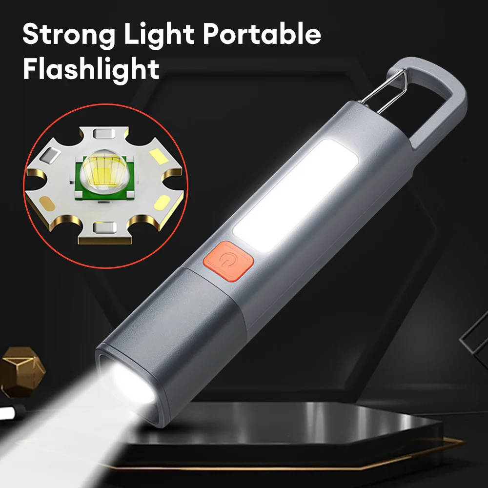 

Outdoor Mini Flashlight High Brightness Long-range COB Large Zoom Floodlights Lantern Lock Buckle Design Variable Focus Torch