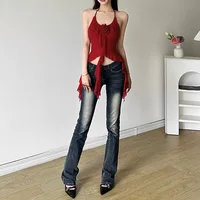 Nibber Hip-hop Summer New Sweet Gentle Cute All-match Fashionable Cool High Street Cool Sexy Women's Thin Backless Halter Vest - Image 4