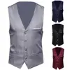 2020 New Men's Classic Formal Business Plus Size Men Solid Color Suit Vest Single Breasted Business Waistcoat Waistcoat 4