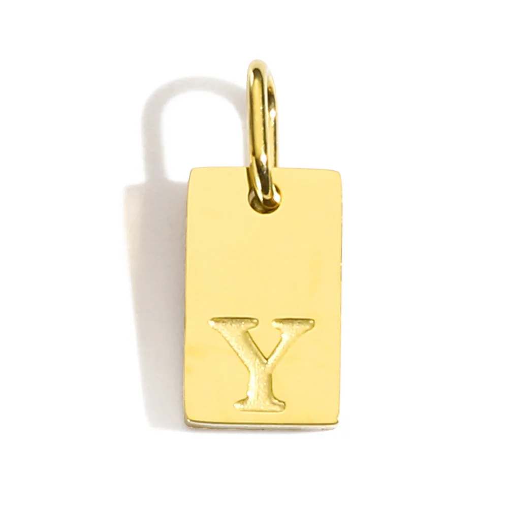 Gold Color Polished Stainless Steel Square Pendant for DIY Jewelry and Accessories