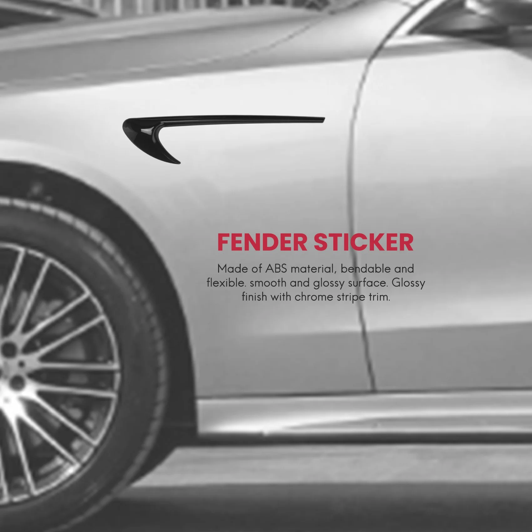 2Pcs Car Side Fender Trim for Mercedes Benz E Class W213 C-Class W205 Refit E63S AMG Accessories Black 5