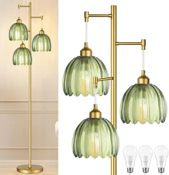 Mid-Century Gold Floor Lamp 1