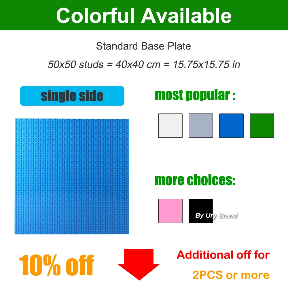 MOC 50*50 도트 고품질 BasePlate 맞는 표준 빌딩 블록 DIY 기본 플레이트 40*40cm 50x50 스터드 벽돌 장난감 어린이 선물 용품